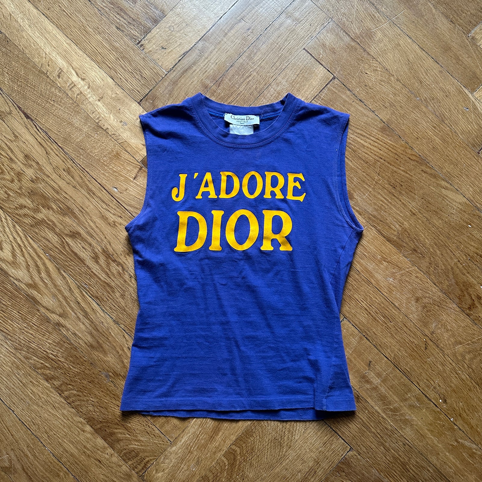 Christian Dior by John Galliano AW02 Blue J'adore Dior Sleeveless Top