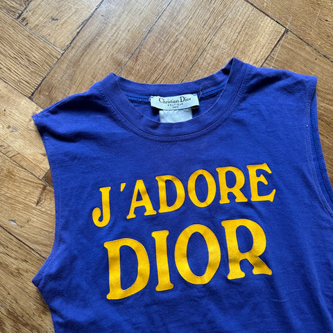Christian Dior by John Galliano AW02 Blue J'adore Dior Sleeveless Top
