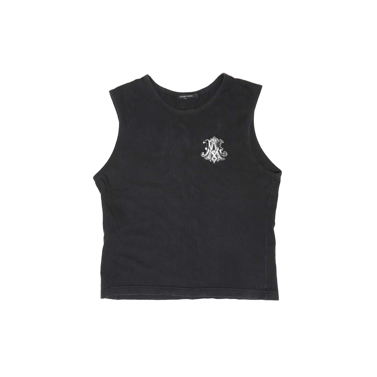 Alexander McQueen SS96 Embroidered Black Tank Top