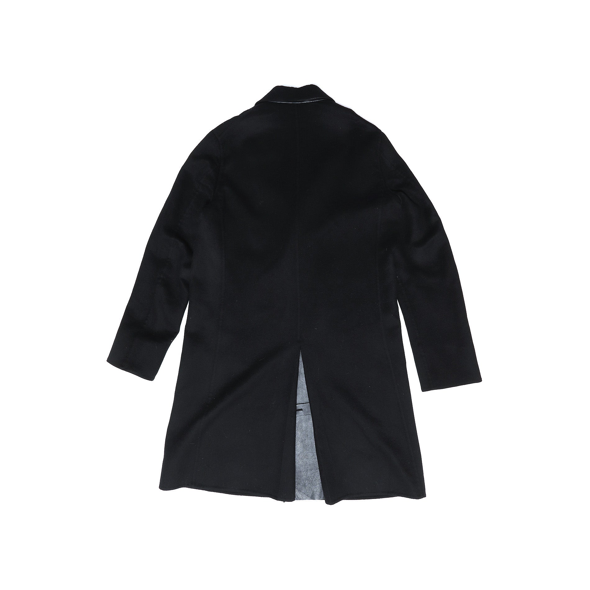 Berluti by Haider Ackermann Leather Lapel Black Coat