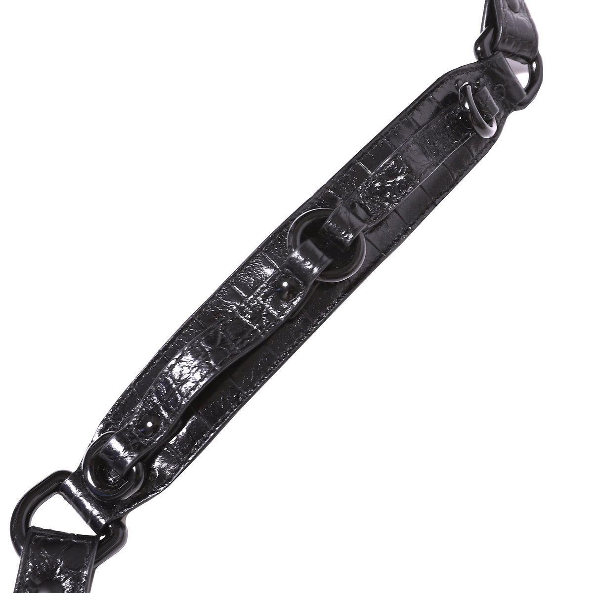 Balenciaga FW22 Prototype Black Croc Emo Bucket Bag