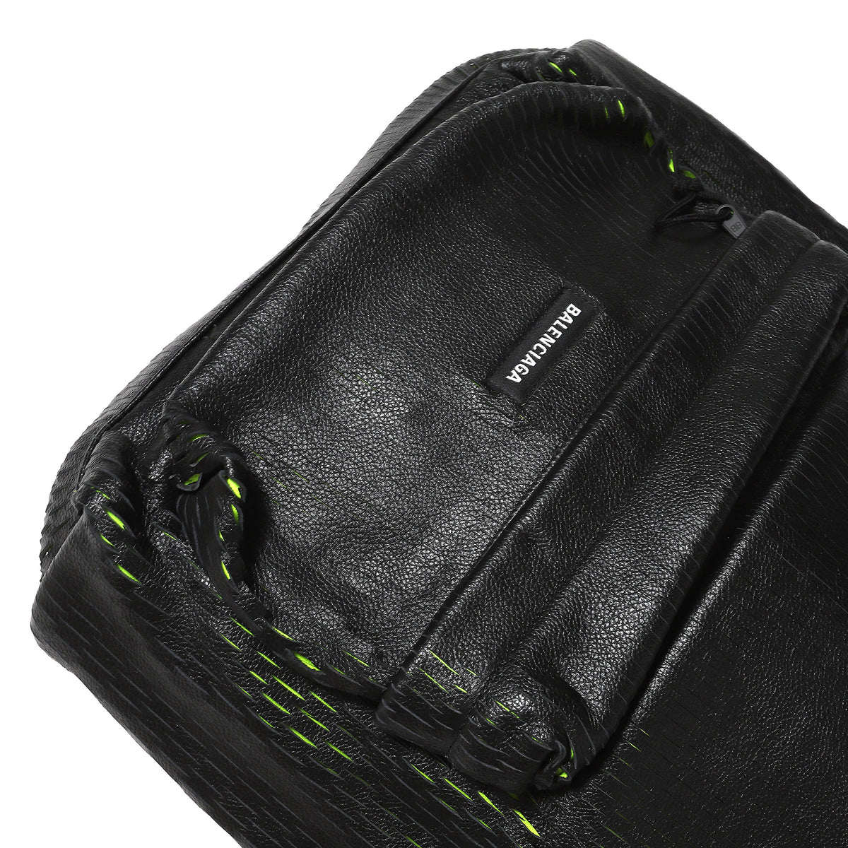 Balenciaga Prototype Black Leather Neon Cutout Backpack
