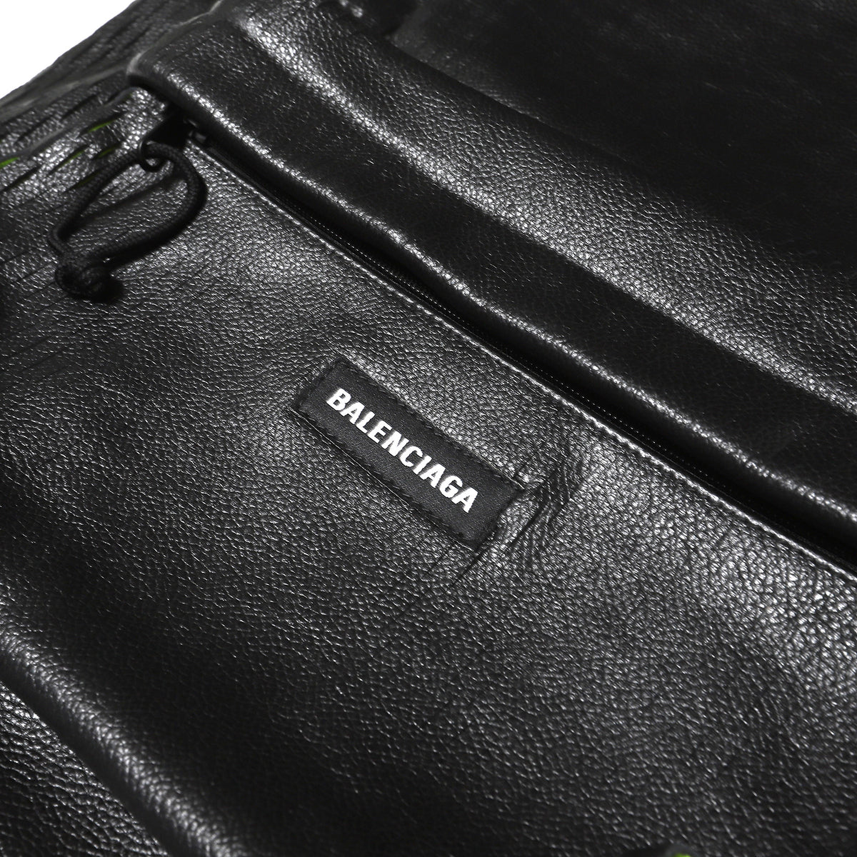 Balenciaga Prototype Black Leather Neon Cutout Backpack