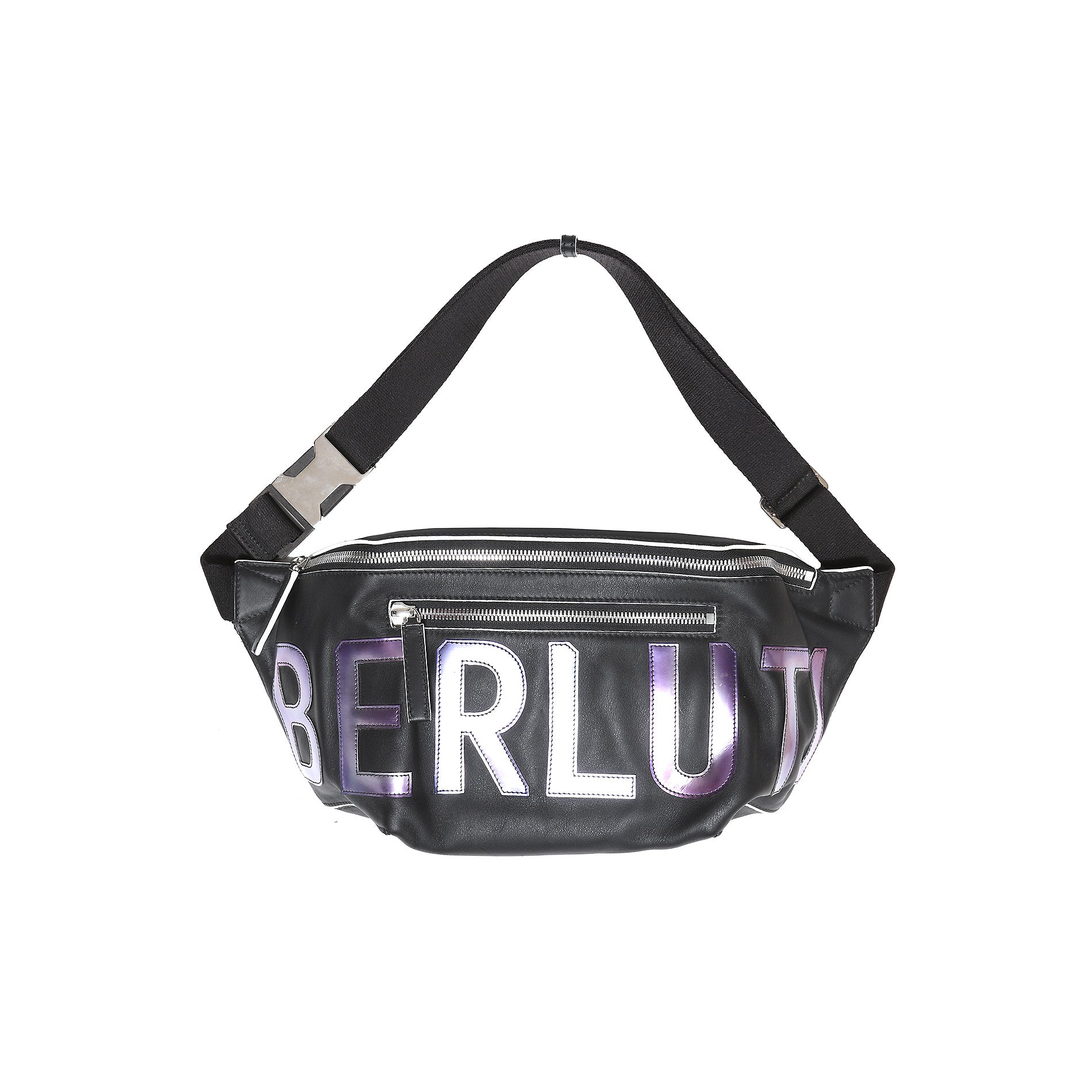 Berluti by Kris Van Assche 1 of 1 Prototype Leather Reflective Logo  Crossbody Bag