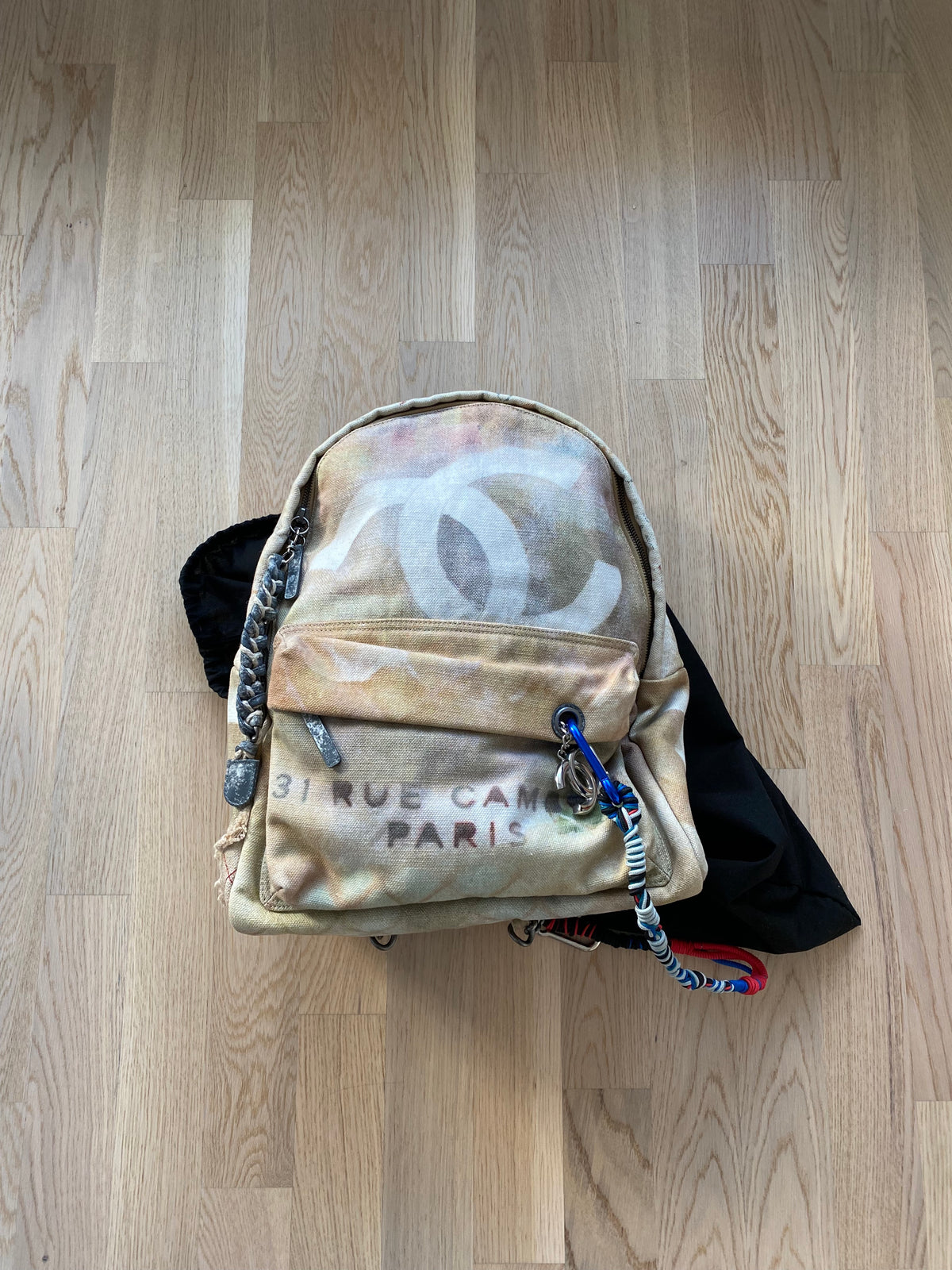 Chanel Spring Summer 2014 Beige Graffiti Artclass Backpack (Large Version)