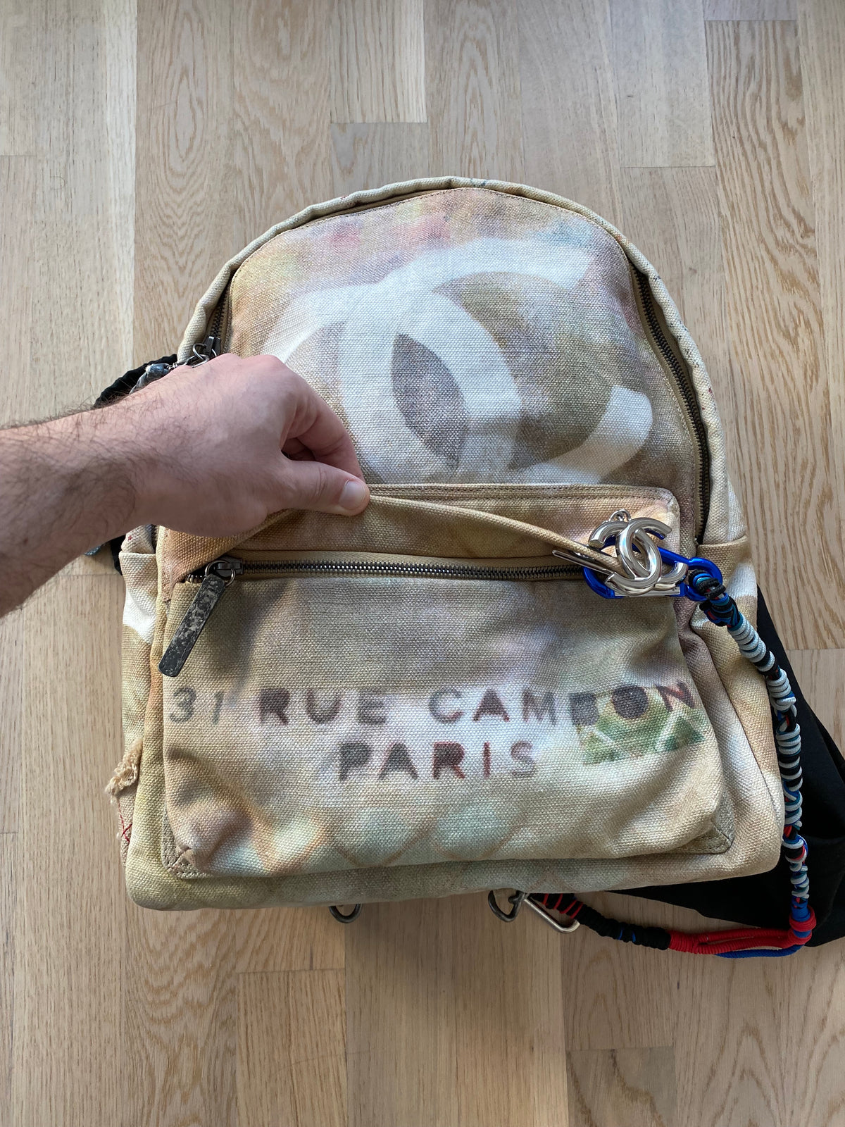 Chanel Spring Summer 2014 Beige Graffiti Artclass Backpack (Large Version)