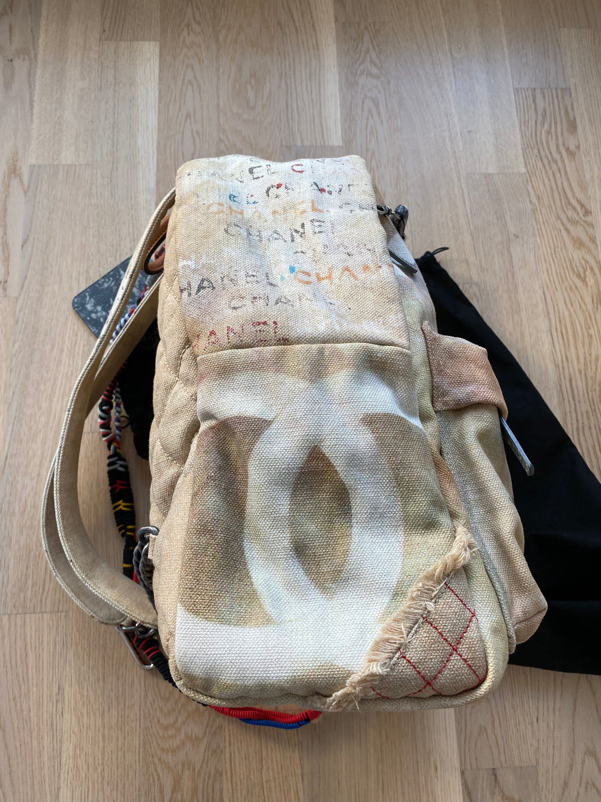 Chanel Spring Summer 2014 Beige Graffiti Artclass Backpack (Large Version)
