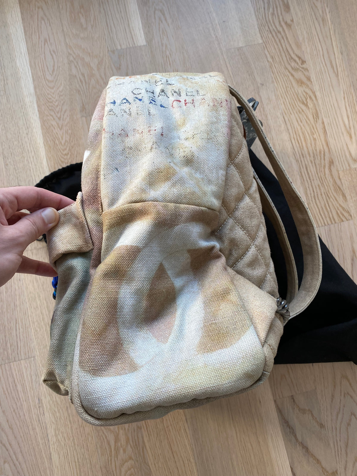Chanel Spring Summer 2014 Beige Graffiti Artclass Backpack (Large Version)
