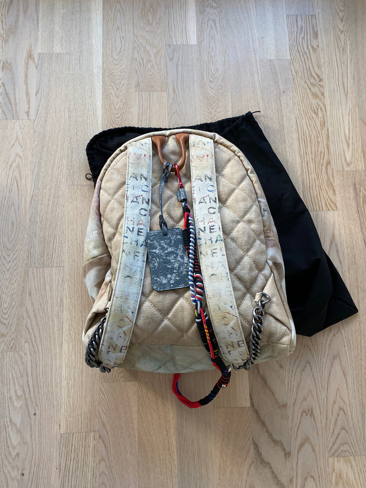 Chanel Spring Summer 2014 Beige Graffiti Artclass Backpack (Large Version)