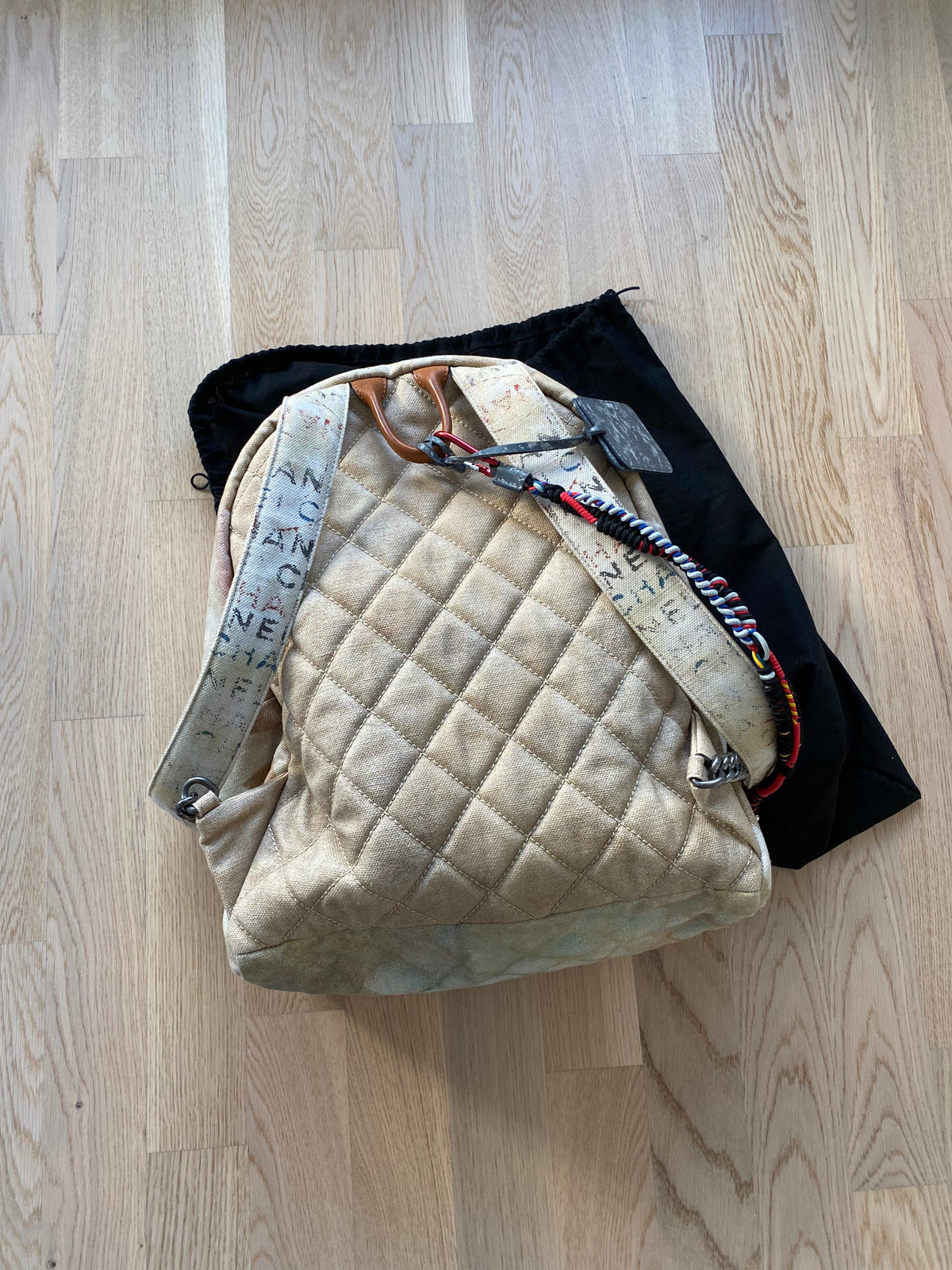Chanel Spring Summer 2014 Beige Graffiti Artclass Backpack (Large Version)
