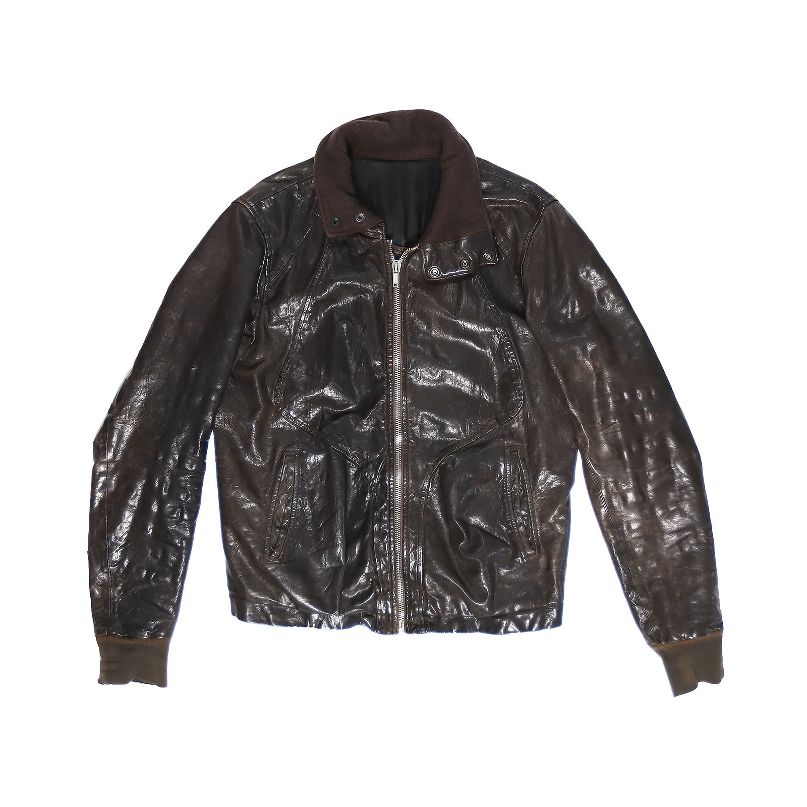 Rick Owens FW11 Hammered Lamb High Neck Intarsia Jacket