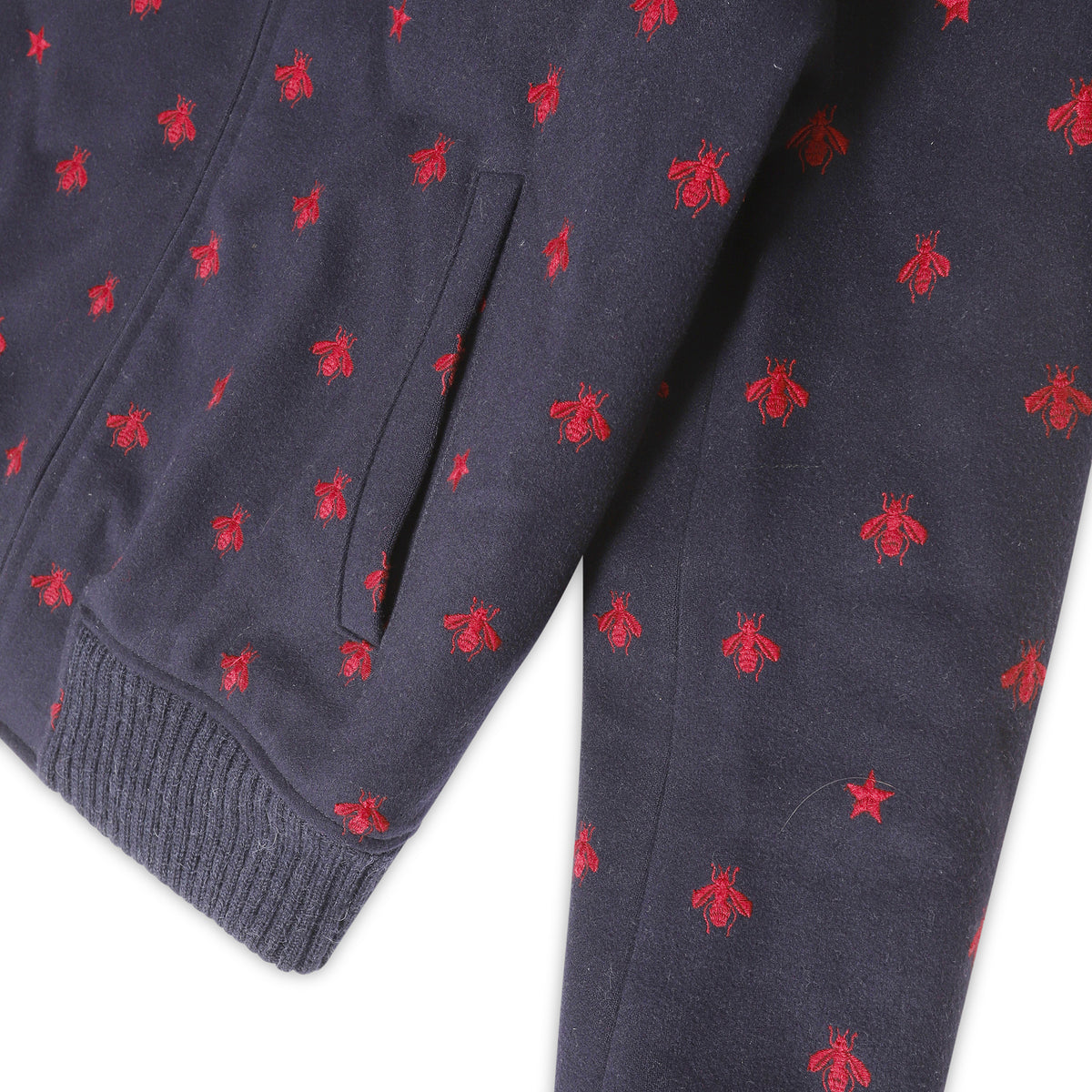 Gucci Bee Embroidered Wool Bomber