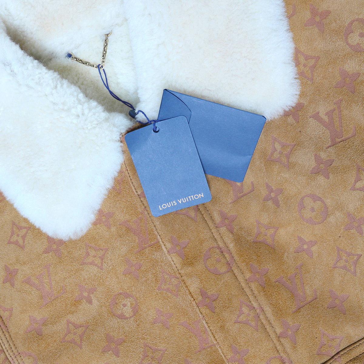 Louis Vuitton FW20 Monogram Suede Shearling Jacket