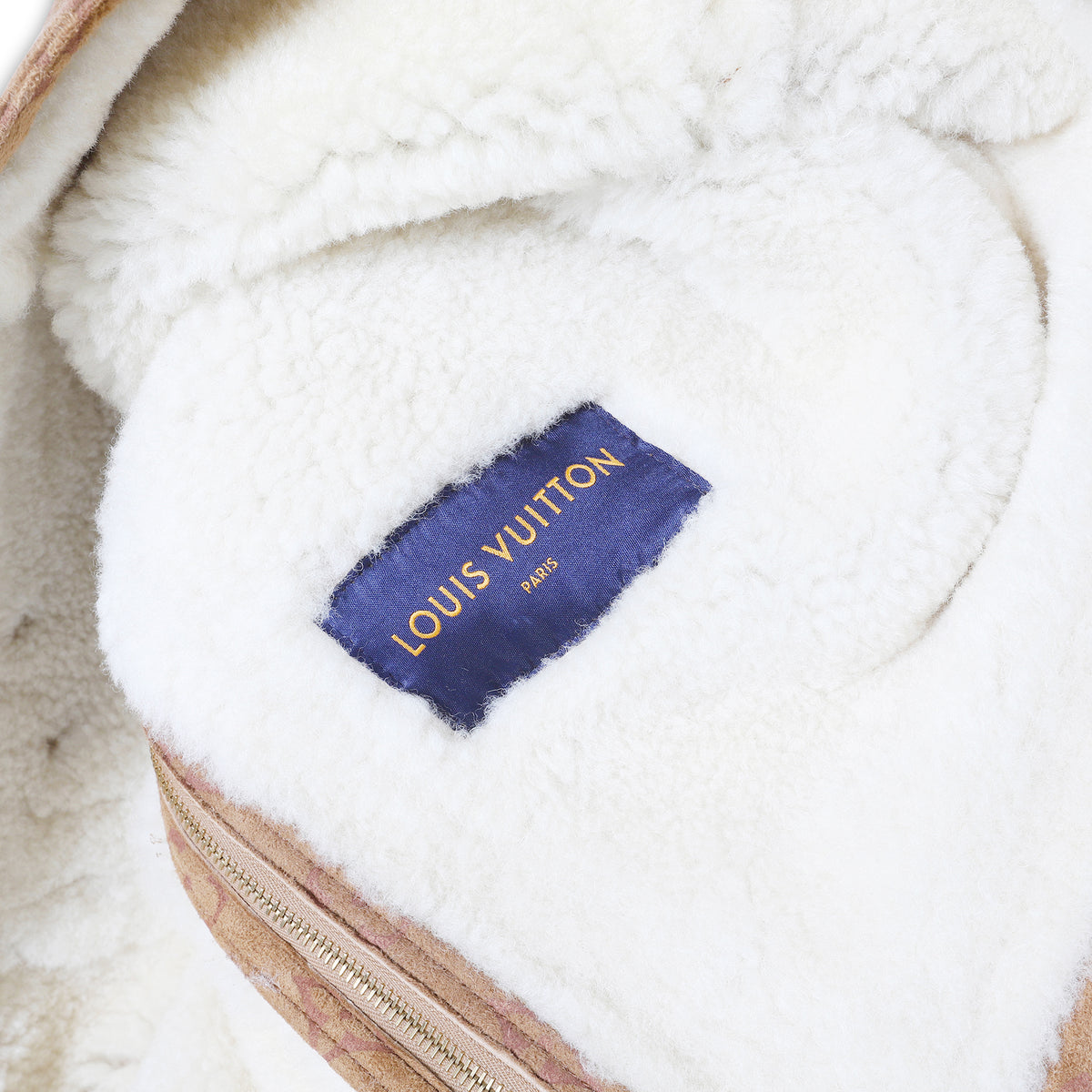 Louis Vuitton FW20 Monogram Suede Shearling Jacket