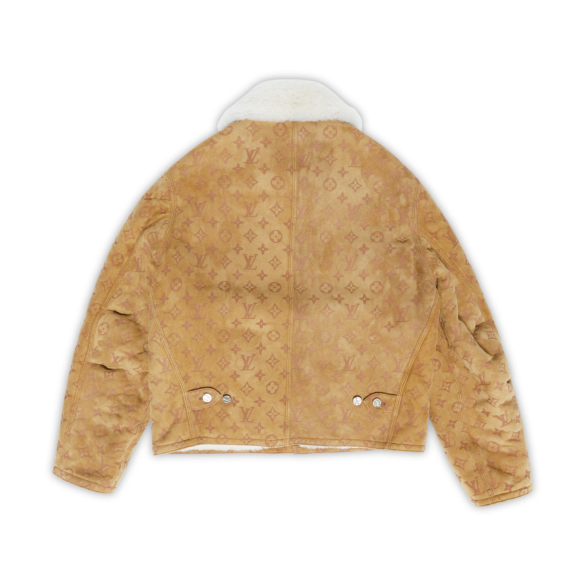 Louis Vuitton FW20 Monogram Suede Shearling Jacket