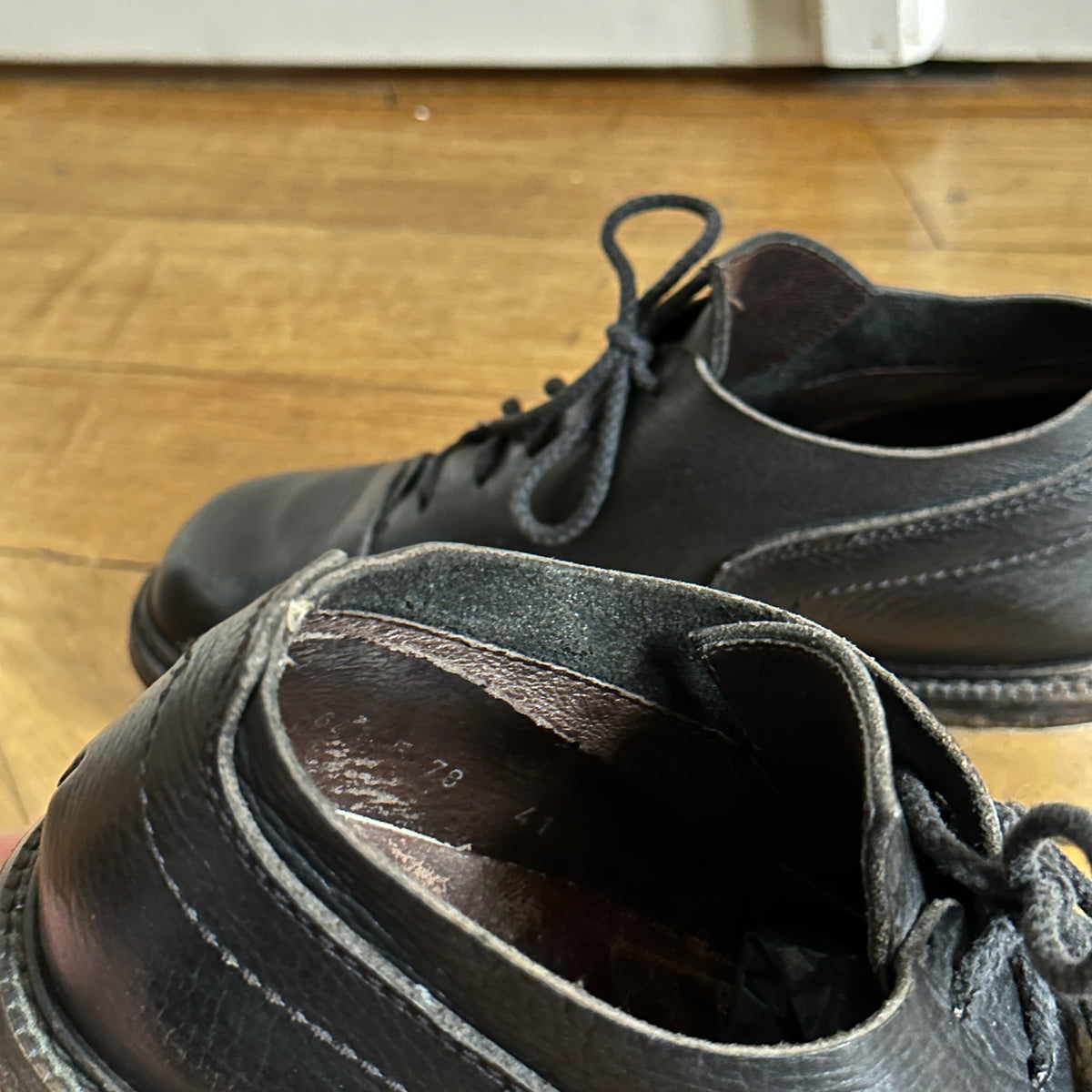 Dirk Bikkembergs 90s Black Leather Metal Heel Shoes