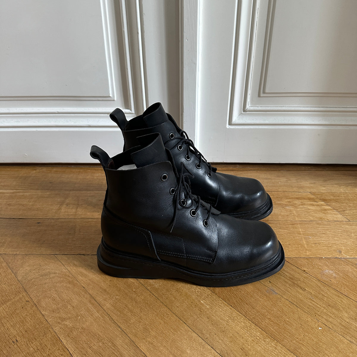 Dirk Bikkembergs 90s Black Leather Heel Boots