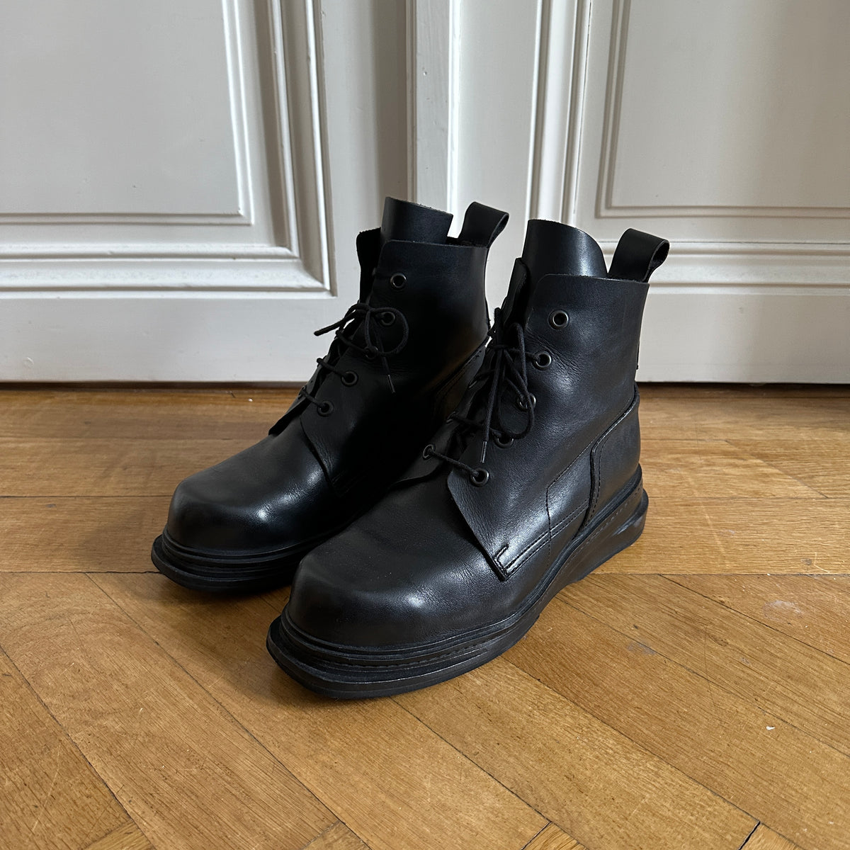Dirk Bikkembergs 90s Black Leather Heel Boots