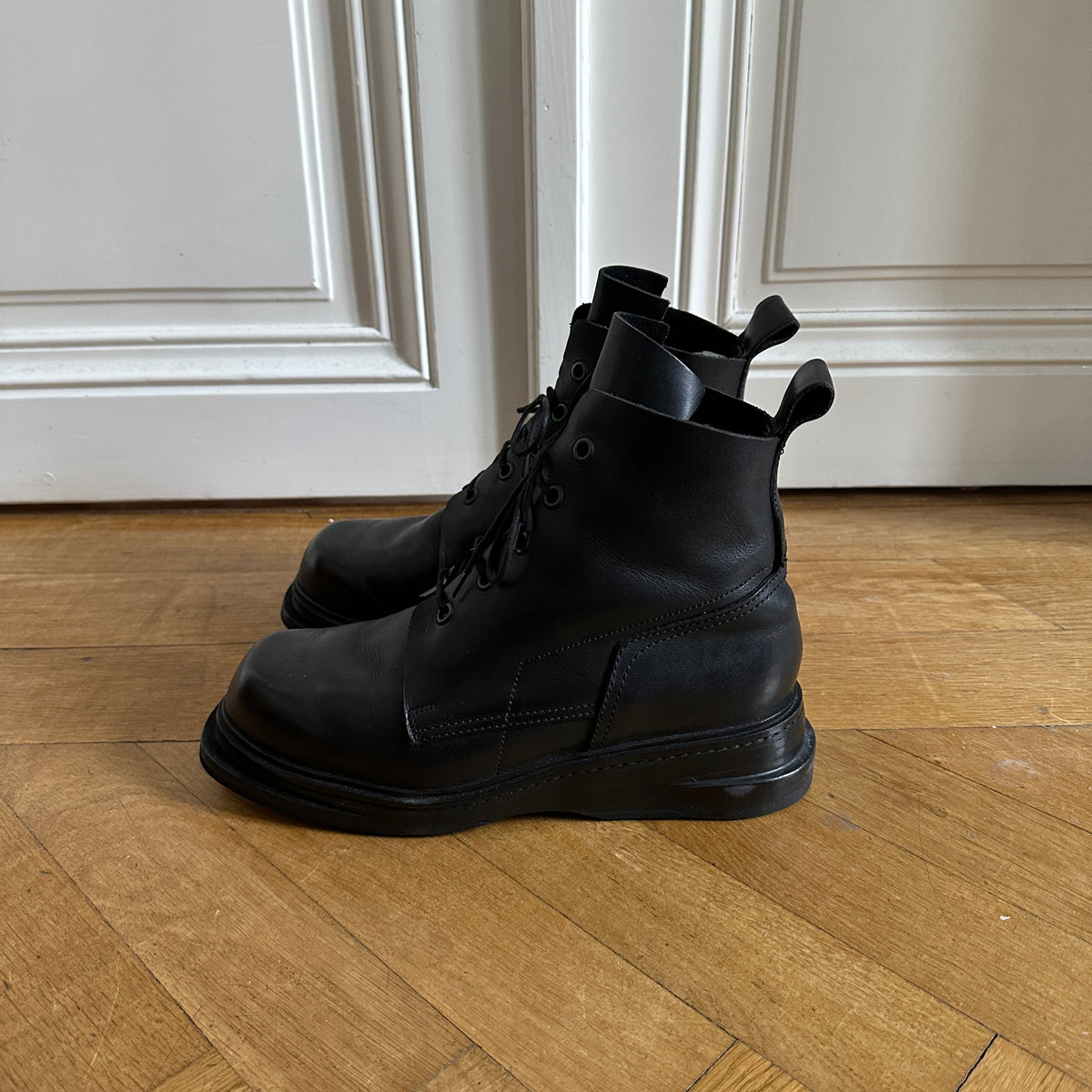 Dirk Bikkembergs 90s Black Leather Heel Boots