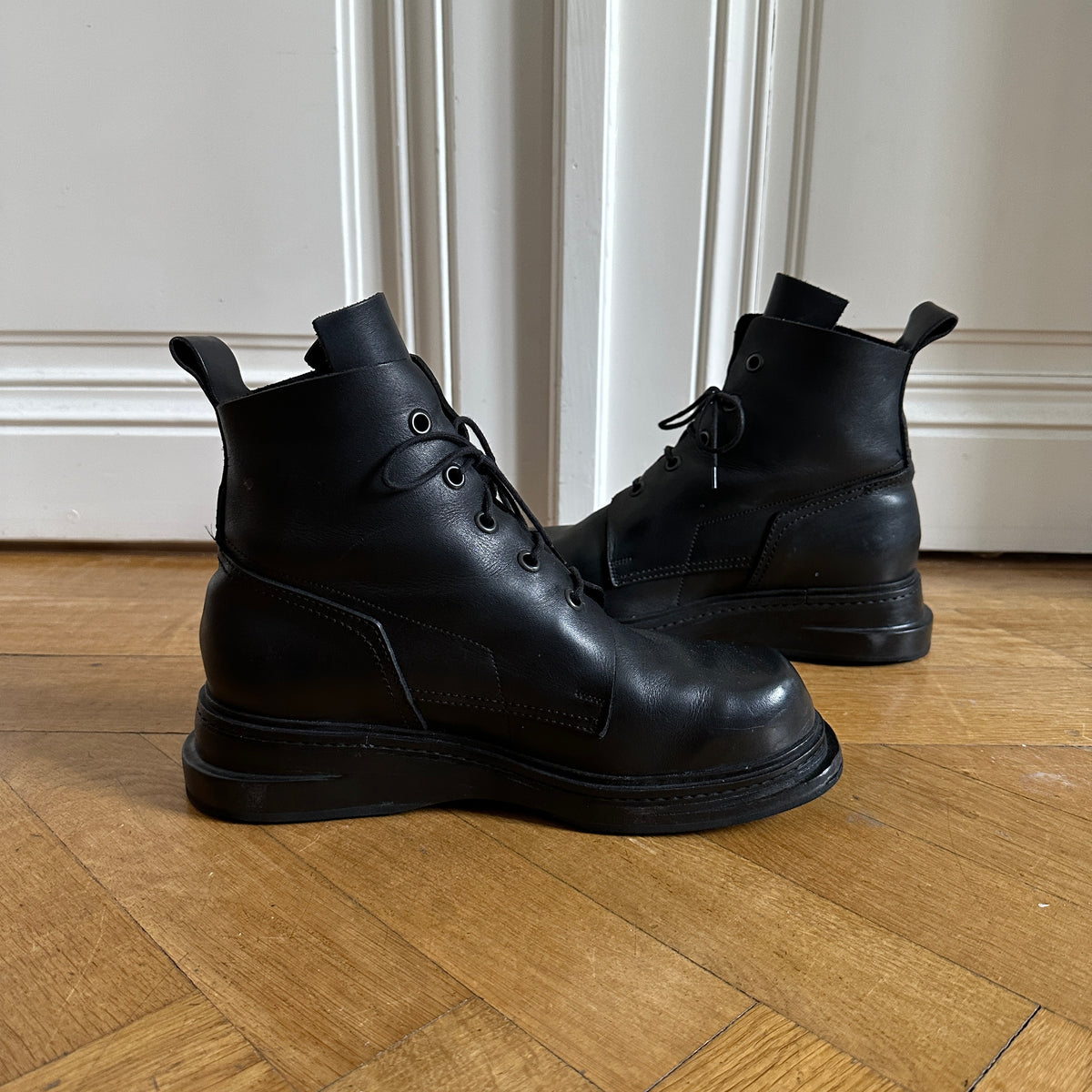 Dirk Bikkembergs 90s Black Leather Heel Boots