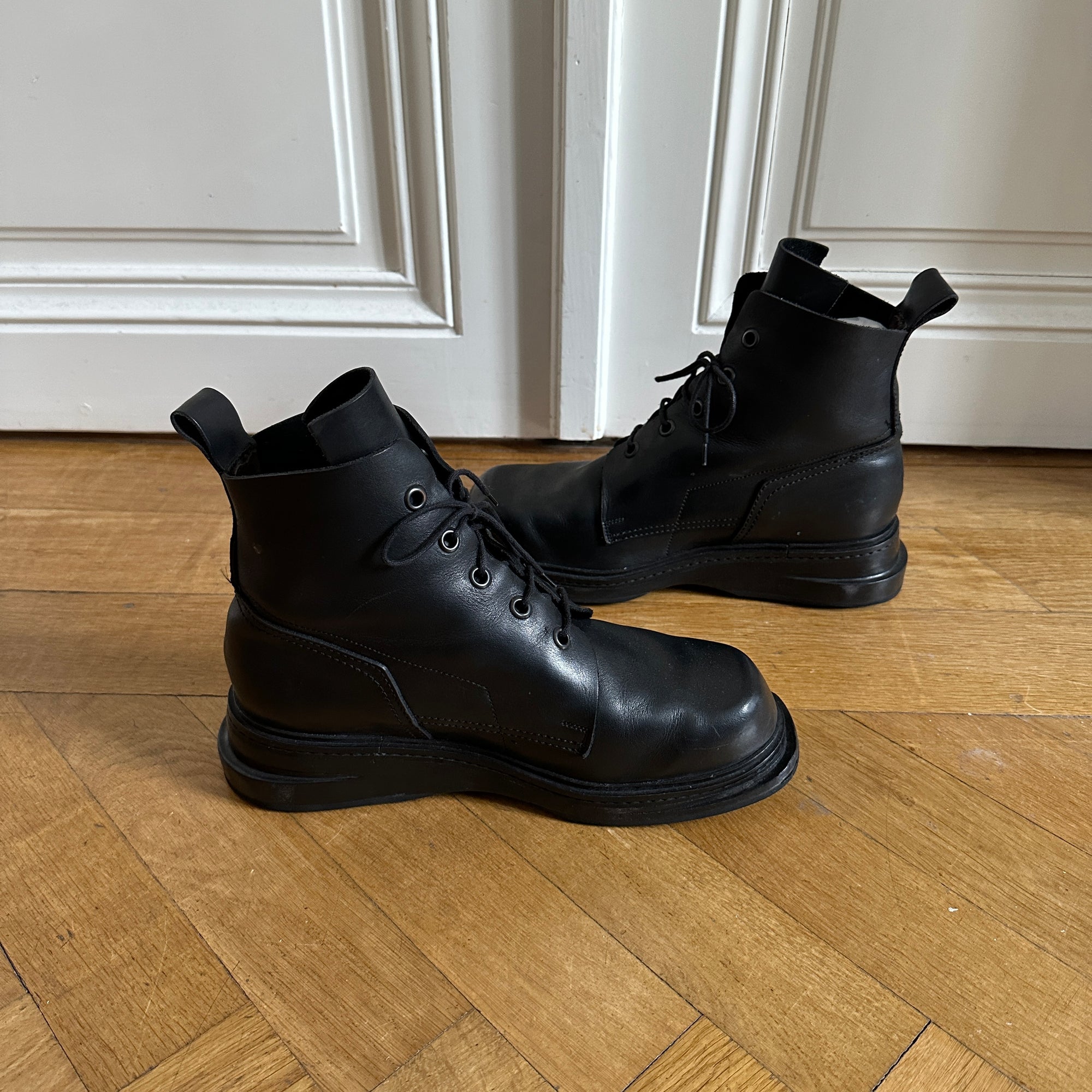 Dirk Bikkembergs 90s Black Leather Heel Boots