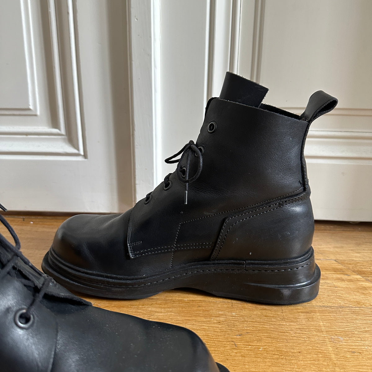 Dirk Bikkembergs 90s Black Leather Heel Boots
