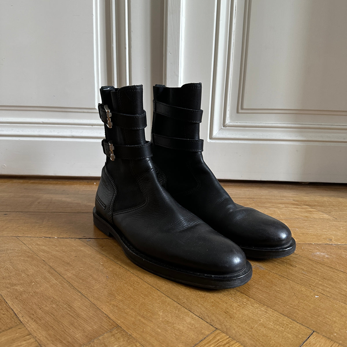 Dior Homme AW04 VOTC Buckle Strap Moto Biker Boots