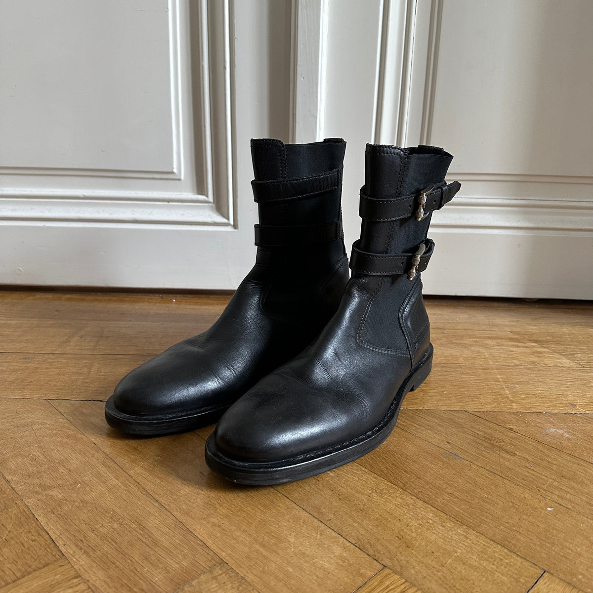 Dior Homme AW04 VOTC Buckle Strap Moto Biker Boots