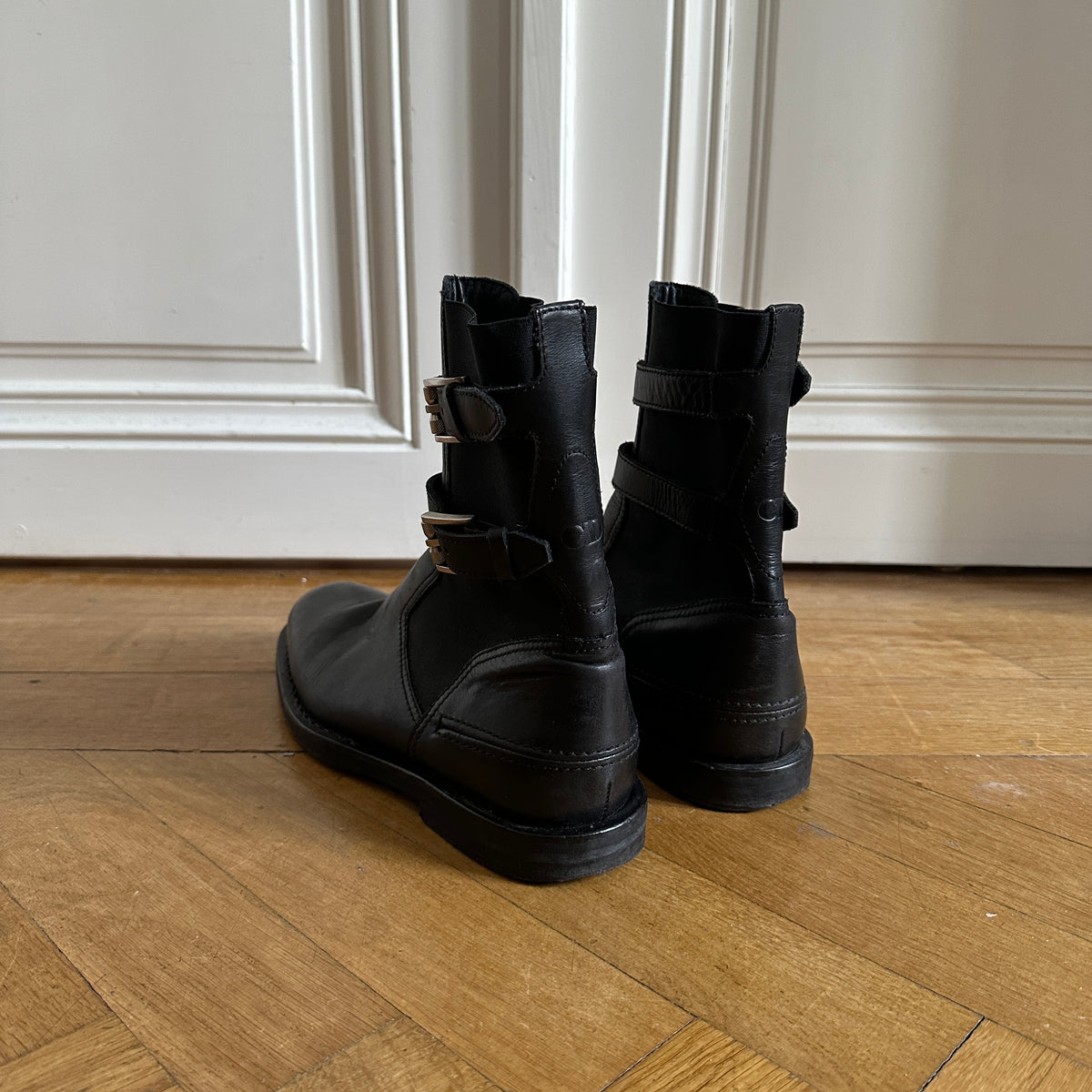 Dior Homme AW04 VOTC Buckle Strap Moto Biker Boots