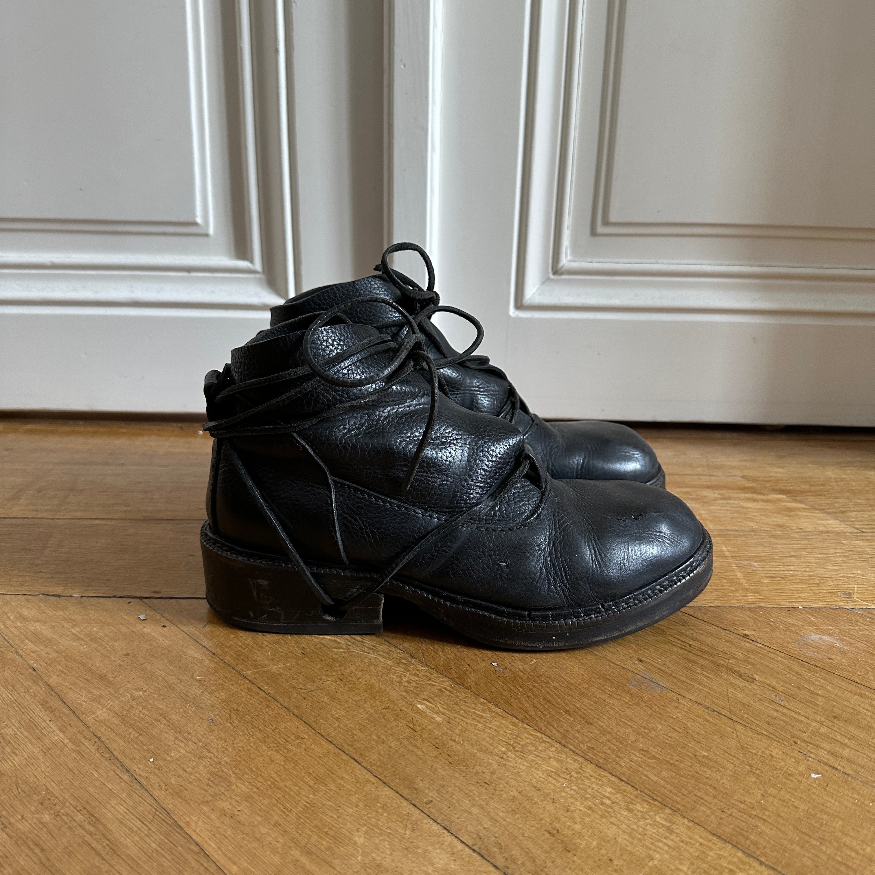 Dirk Bikkembergs 90s Lace Through Heel Leather Boots