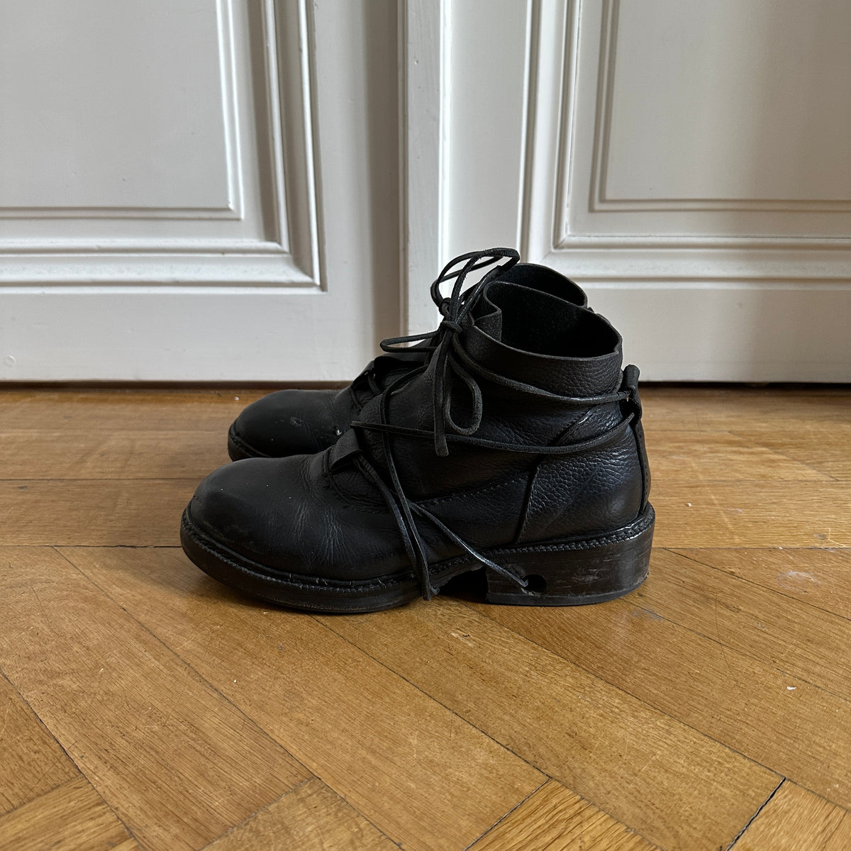 Dirk Bikkembergs 90s Lace Through Heel Leather Boots