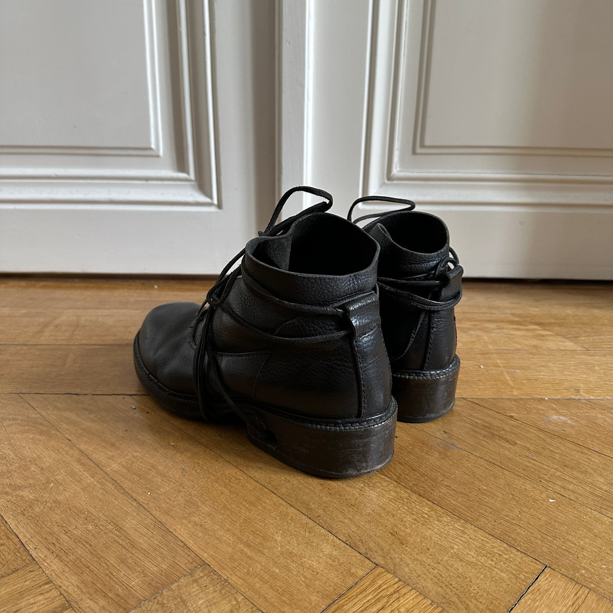 Dirk Bikkembergs 90s Lace Through Heel Leather Boots