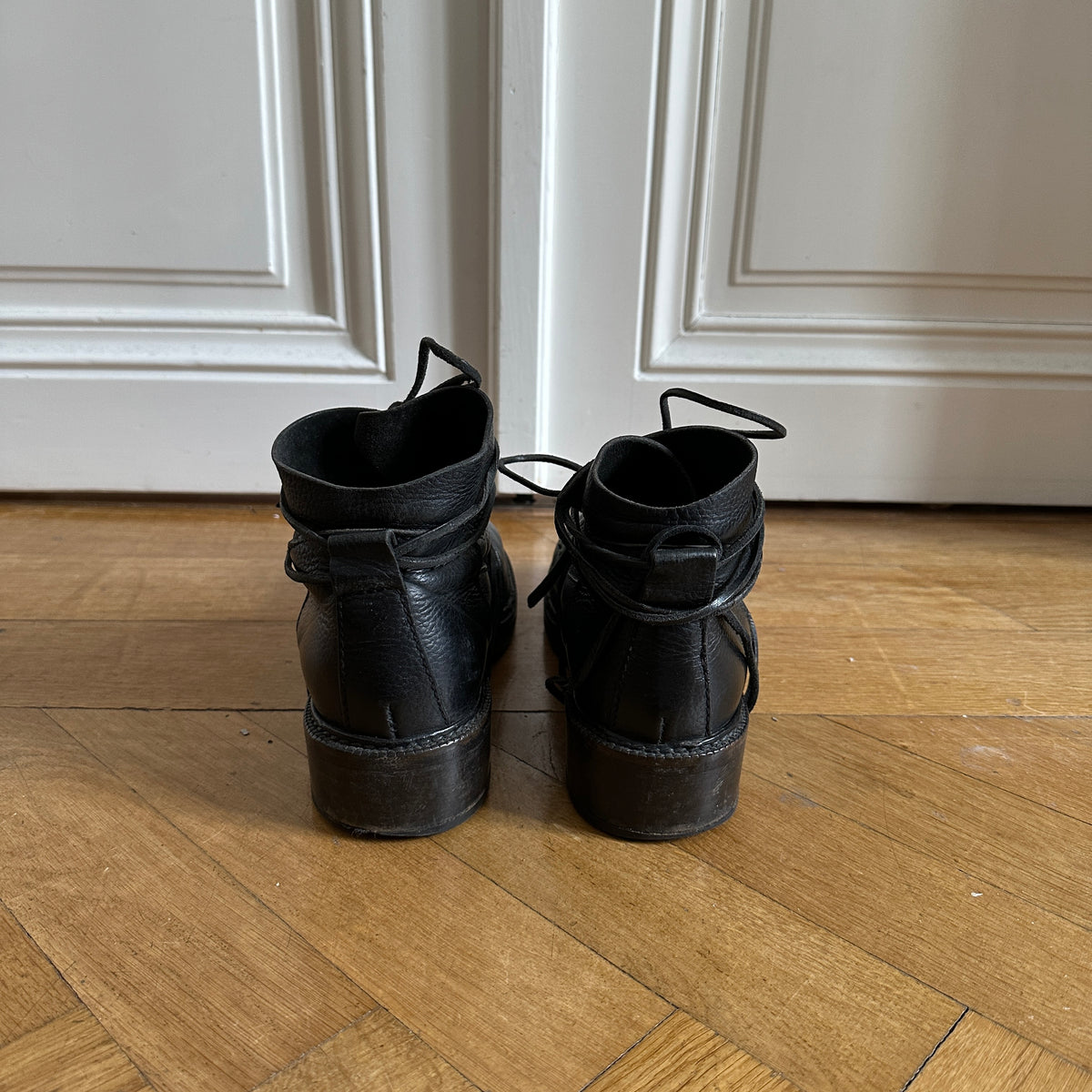 Dirk Bikkembergs 90s Lace Through Heel Leather Boots