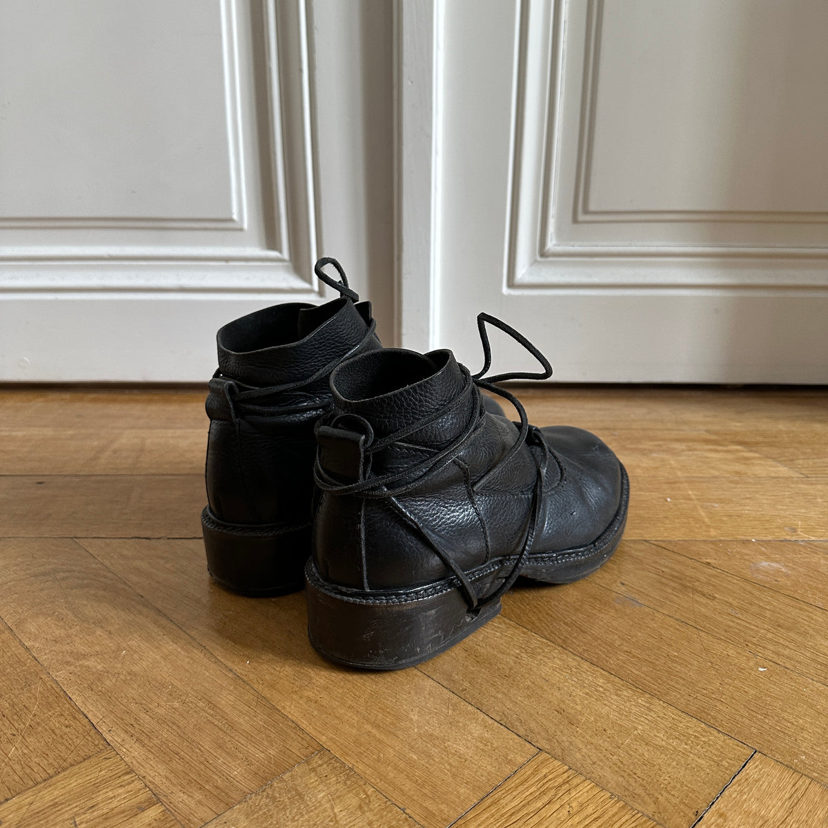 Dirk Bikkembergs 90s Lace Through Heel Leather Boots