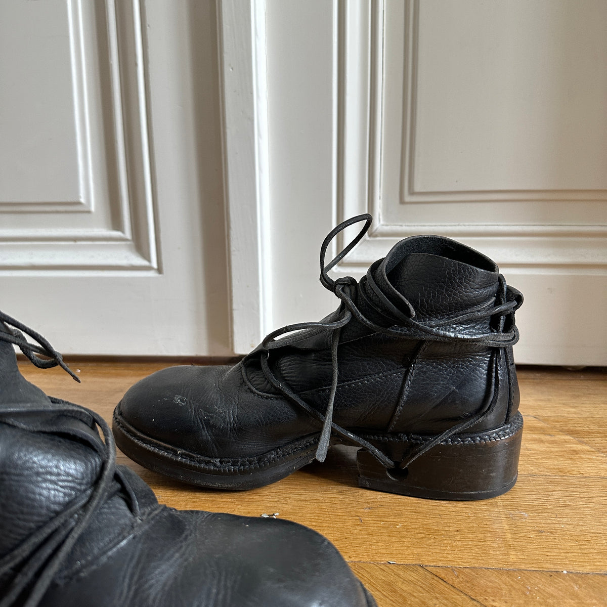 Dirk Bikkembergs 90s Lace Through Heel Leather Boots