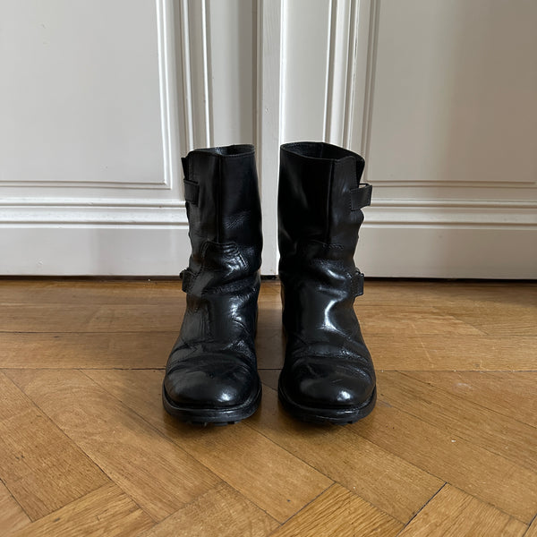 Jean Paul Gaultier Homme 80s Buckled Black Leather Boots - Ākaibu
