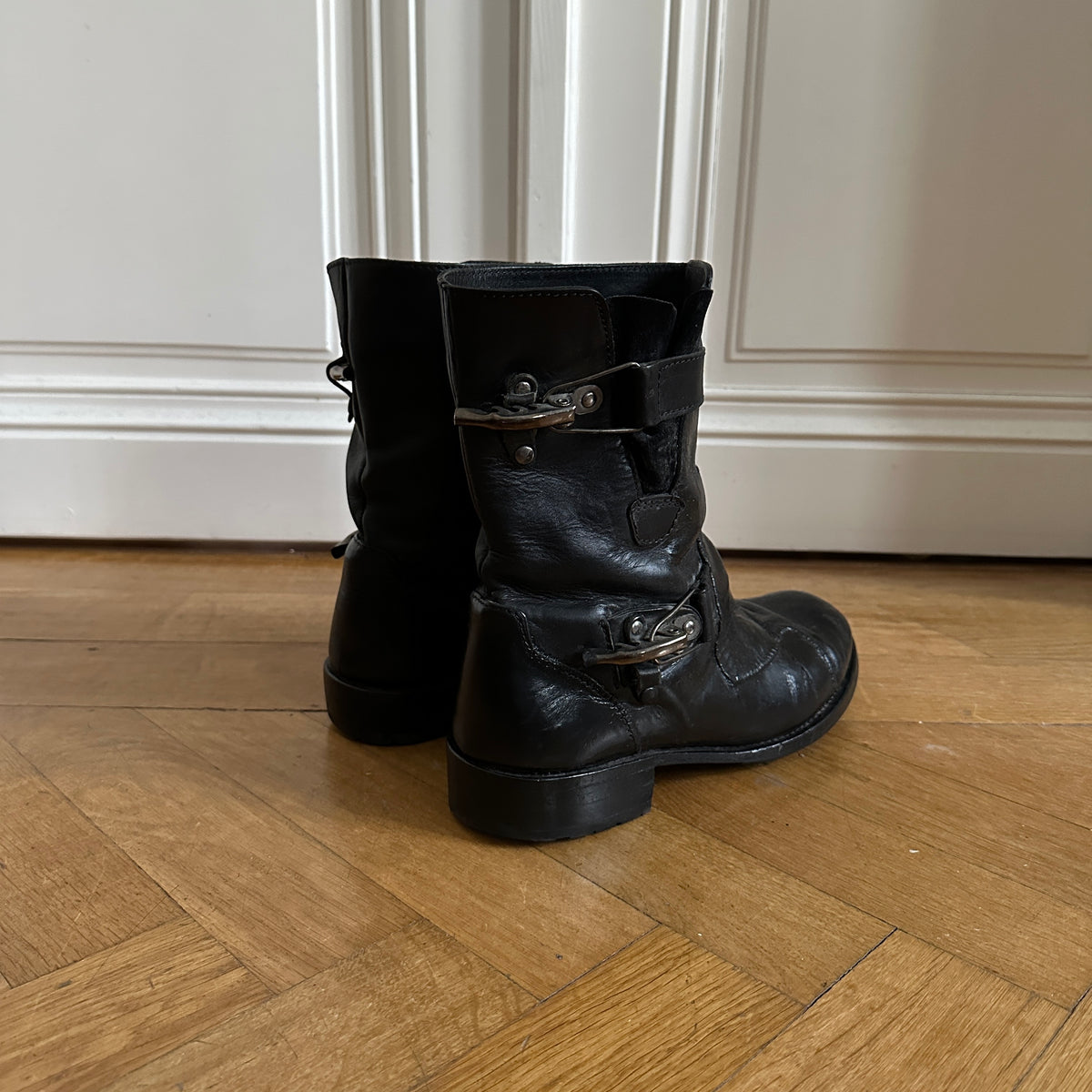 Jean Paul Gaultier Homme 80s Buckled Black Leather Boots