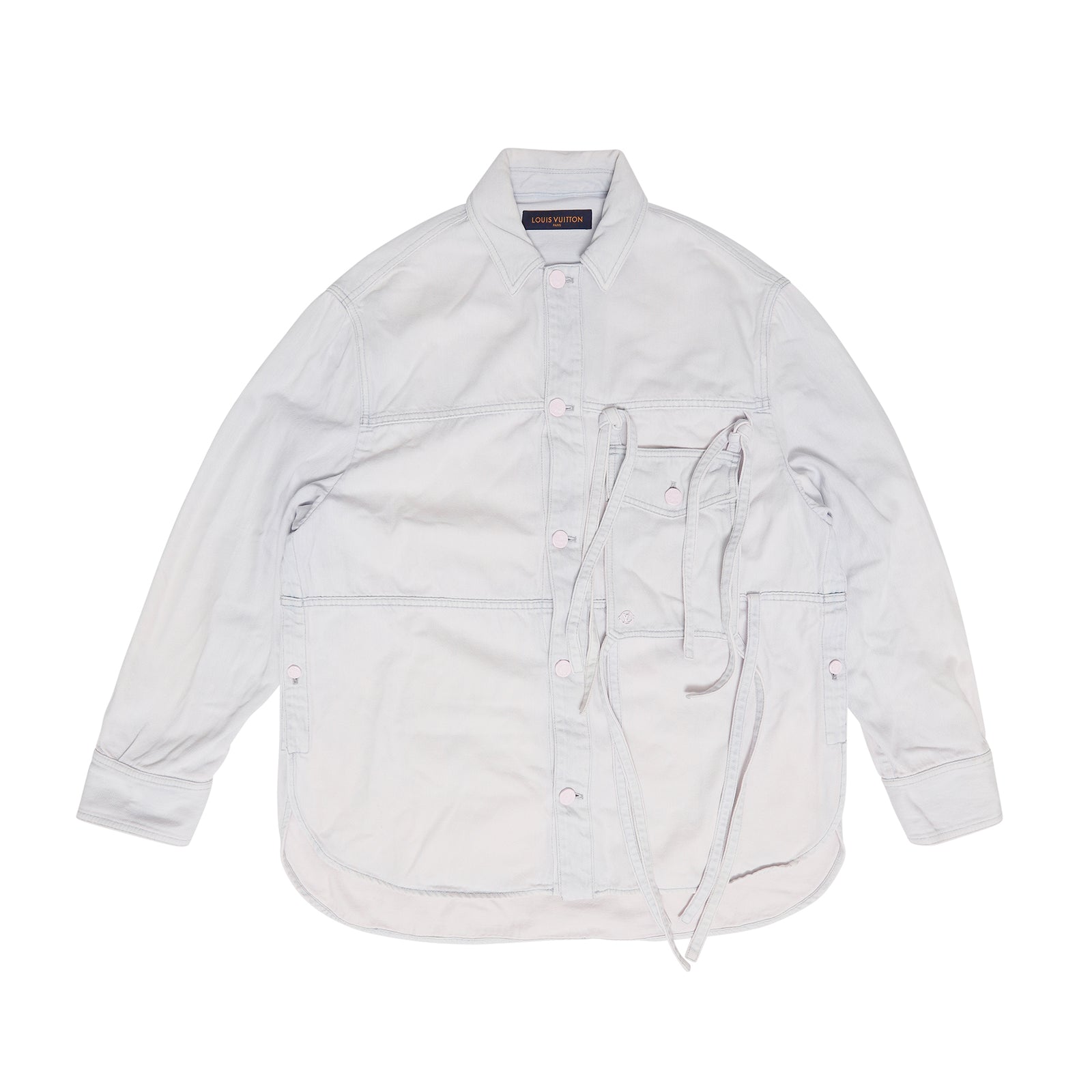 Louis Vuitton SS20 Pink Bleached Oversized Laced Shirt