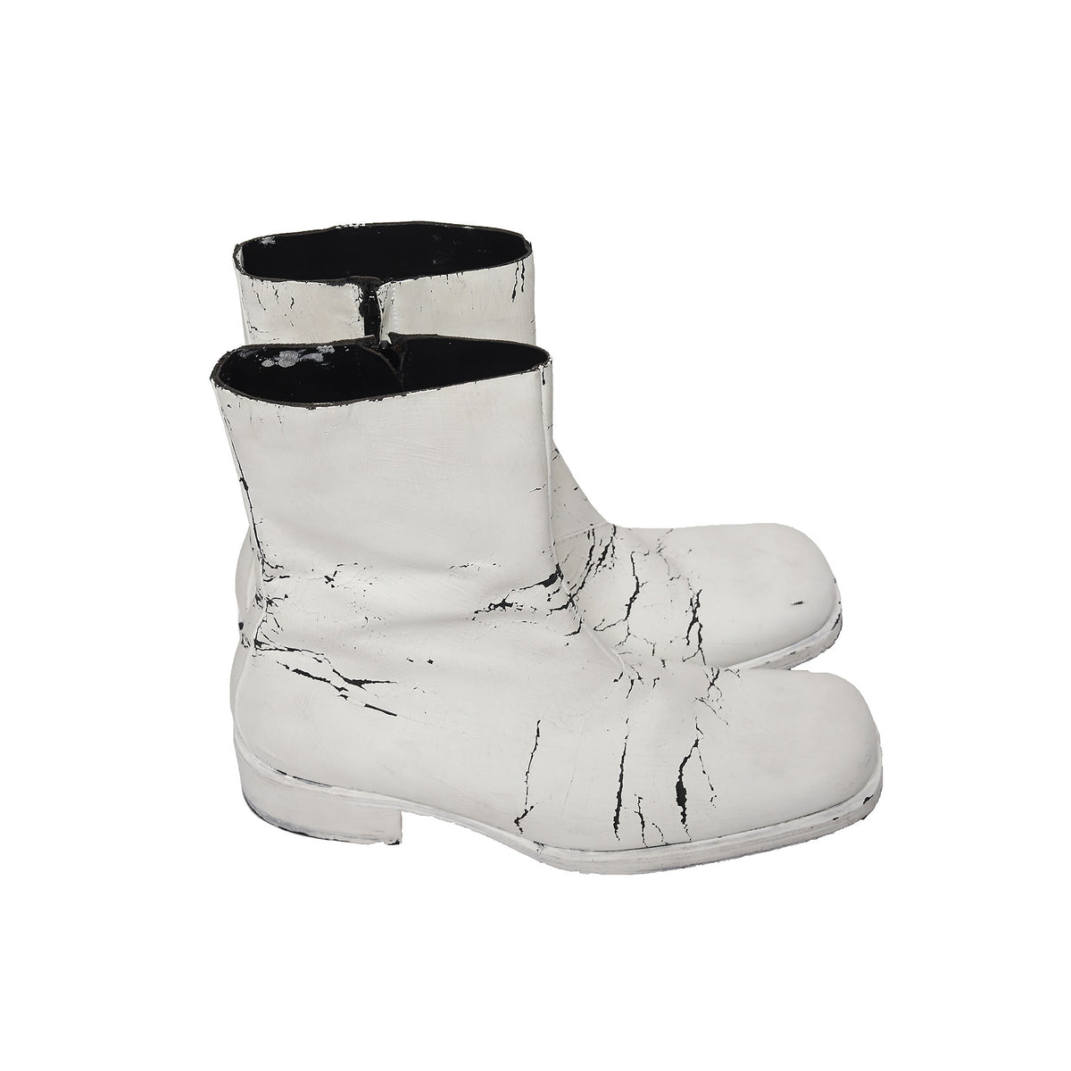 Maison Martin Margiela 2002 Artisanal Hand Painted Square Toe Boots