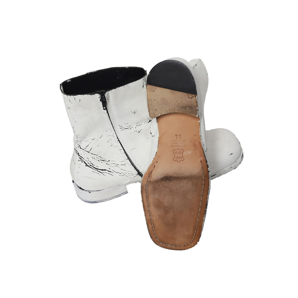 Maison Martin Margiela 2002 Artisanal Hand Painted Square Toe Boots