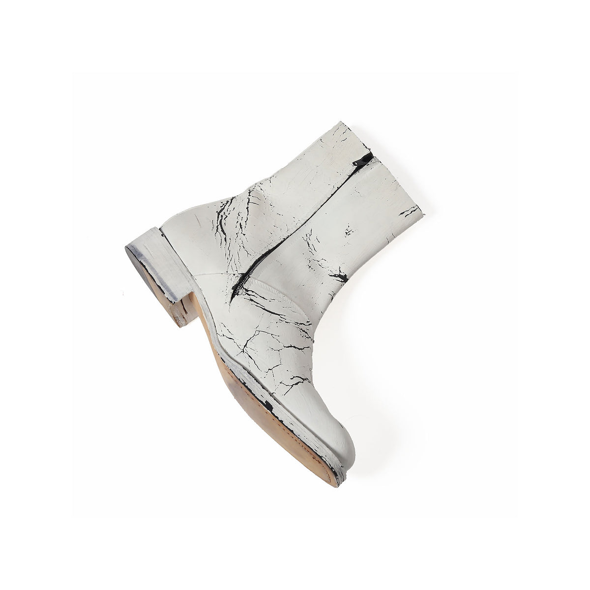 Maison Martin Margiela 2002 Artisanal Hand Painted Square Toe Boots