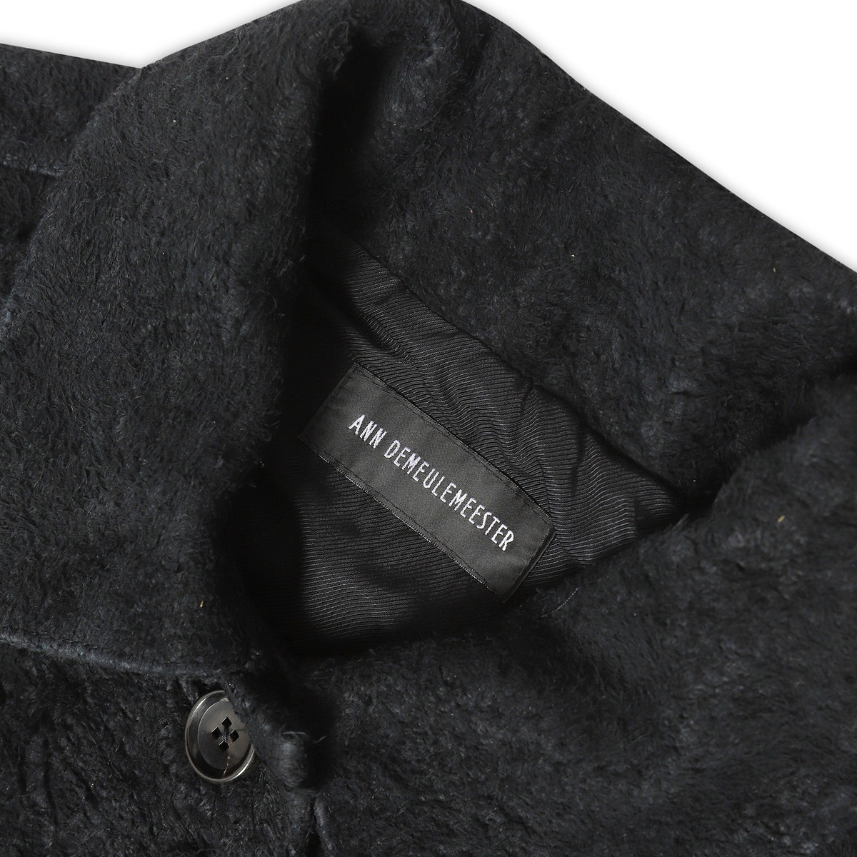 Ann Demeulemeester AW00 Black Burnt Suede Sample Trucker Jacket