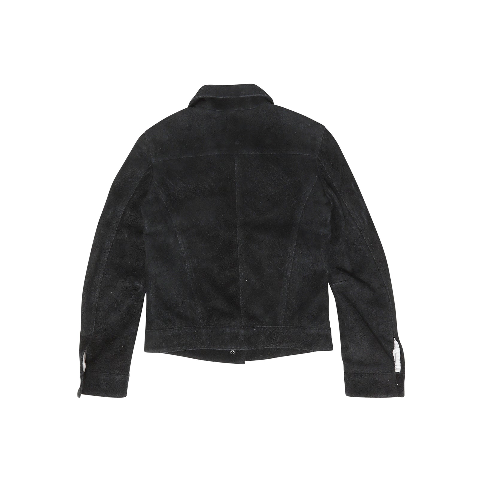 Ann Demeulemeester AW00 Black Burnt Suede Sample Trucker Jacket