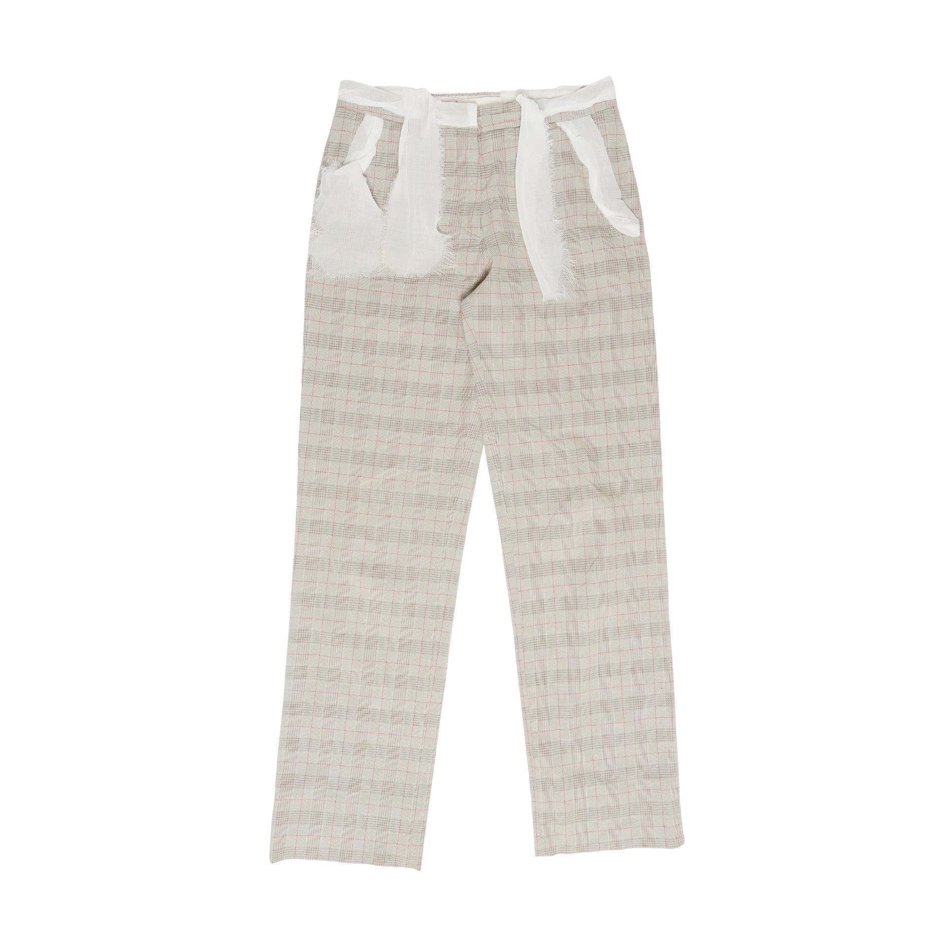 Maison Martin Margiela SS06 Tull Belted Reconstructed Plaid Pants