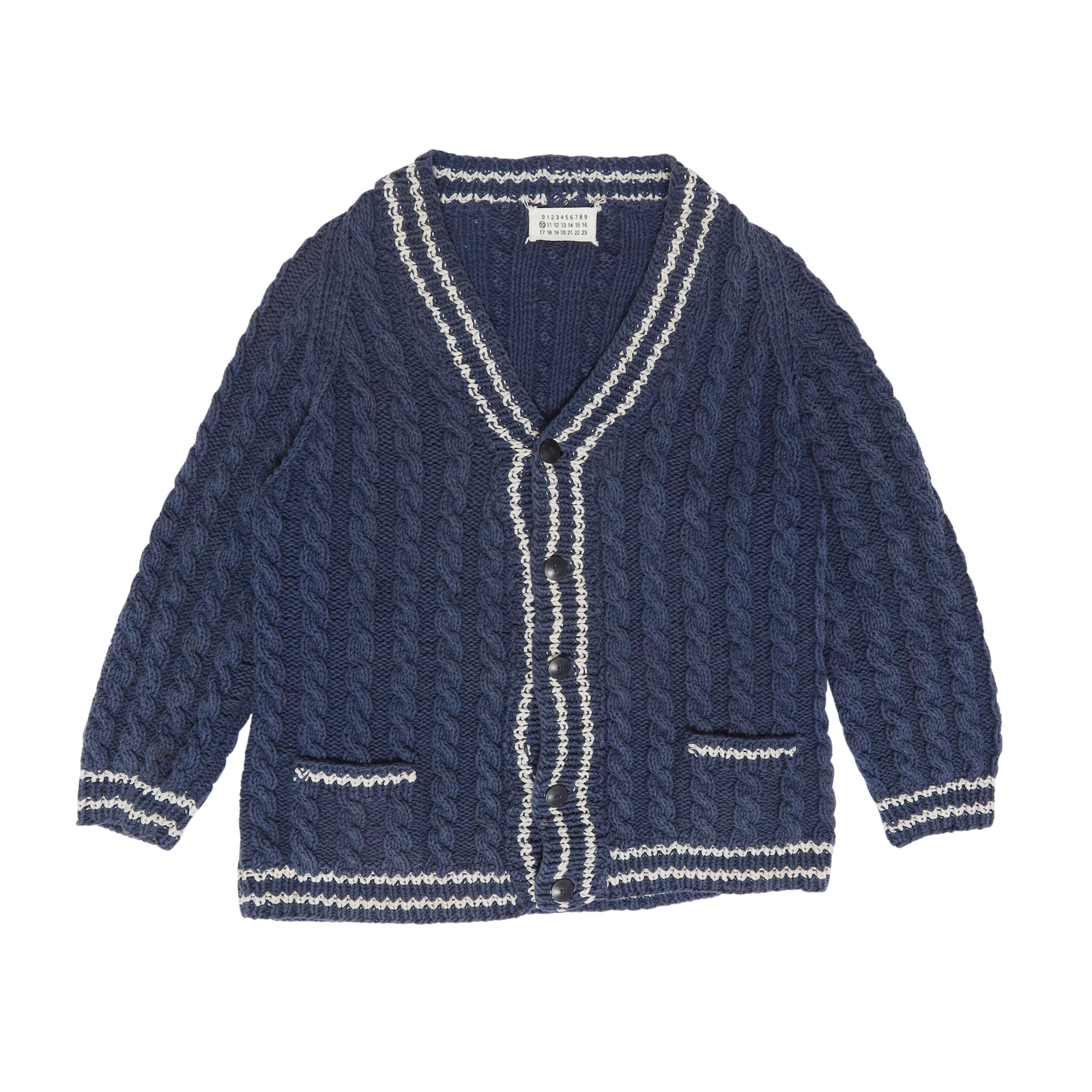 Maison Martin Margiela AW07 Cable Knit Varsity Cardigan