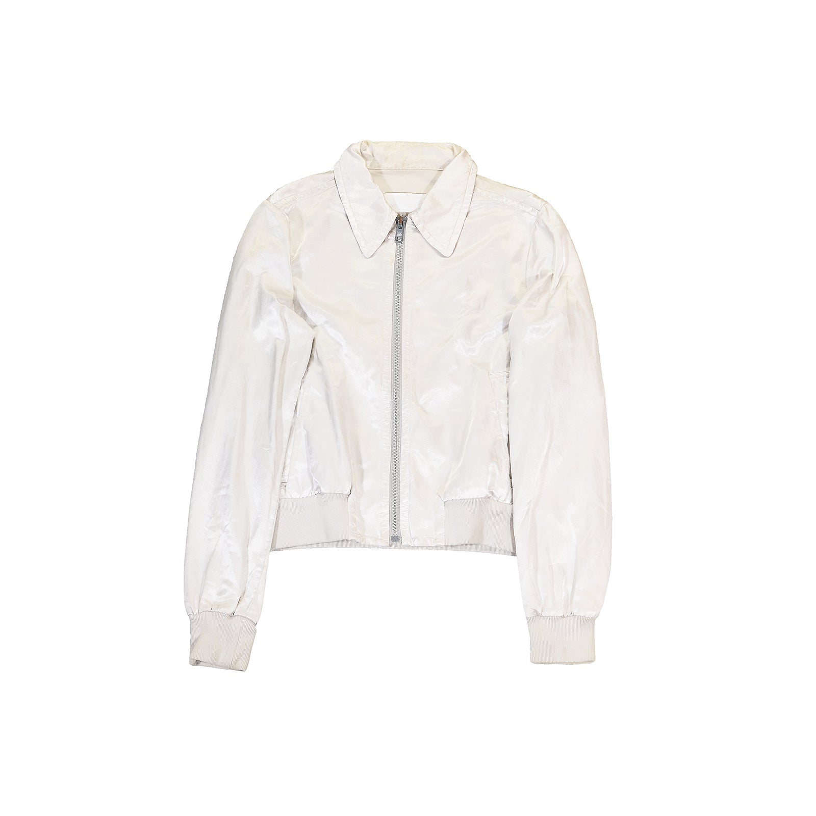 Maison Martin Margiela 90s Silver Viscose Bomber Jacket
