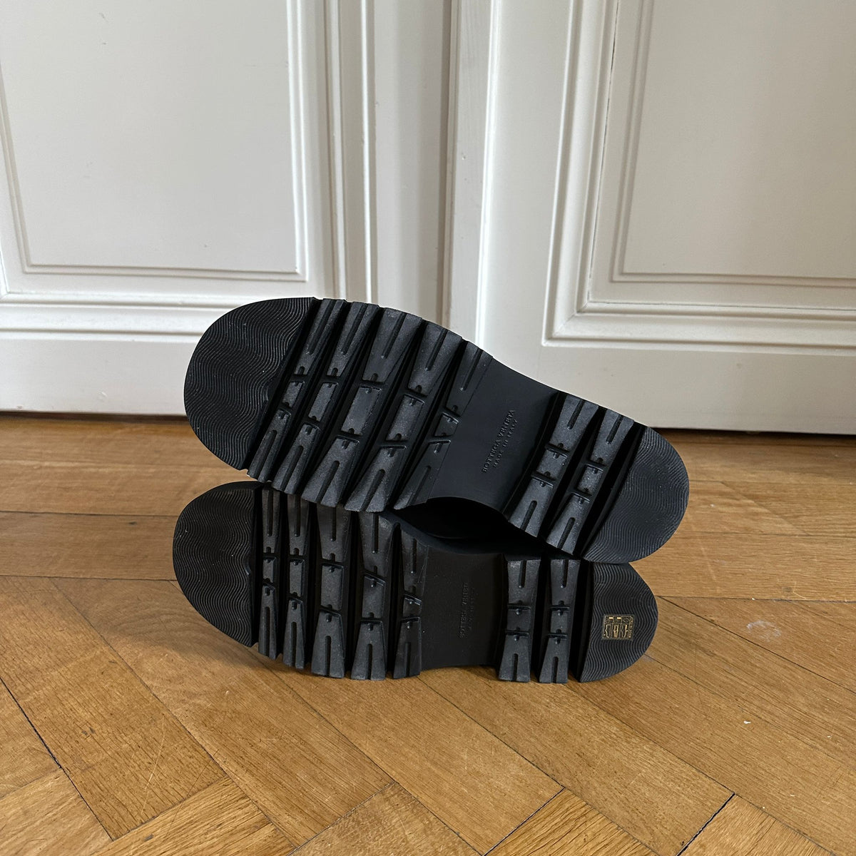Bottega Veneta Black Leather Lug Boots