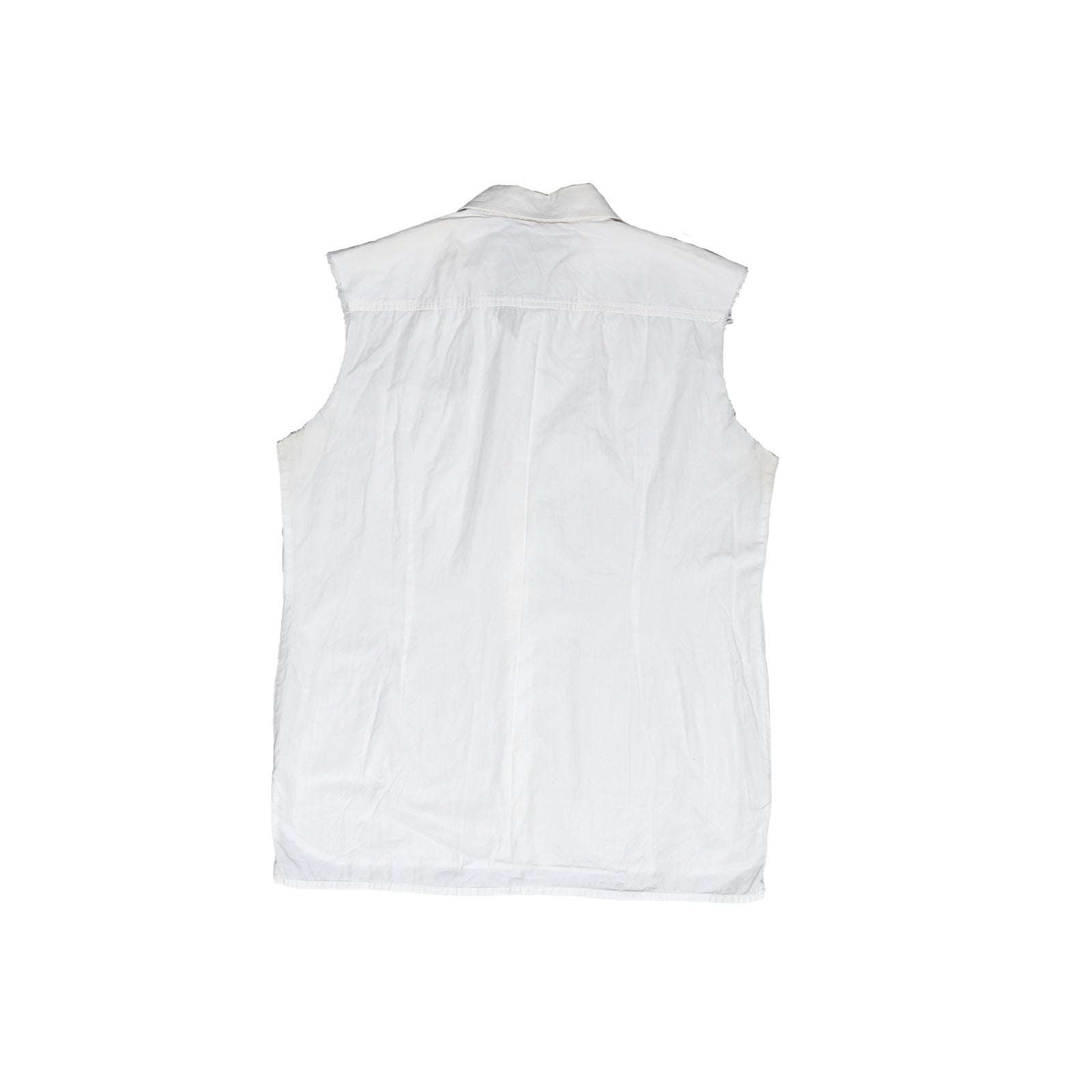 Raf Simons SS98 Black Palms Raw Hem Sleeveless Shirt