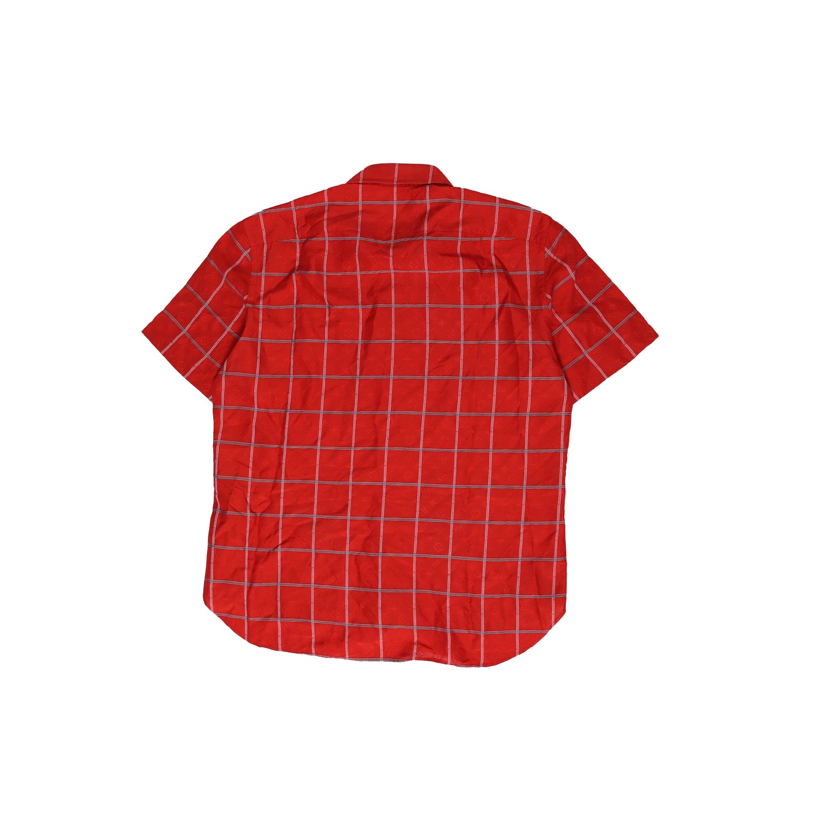Louis Vuitton FW16 Red Monogram Silk Short Sleeve