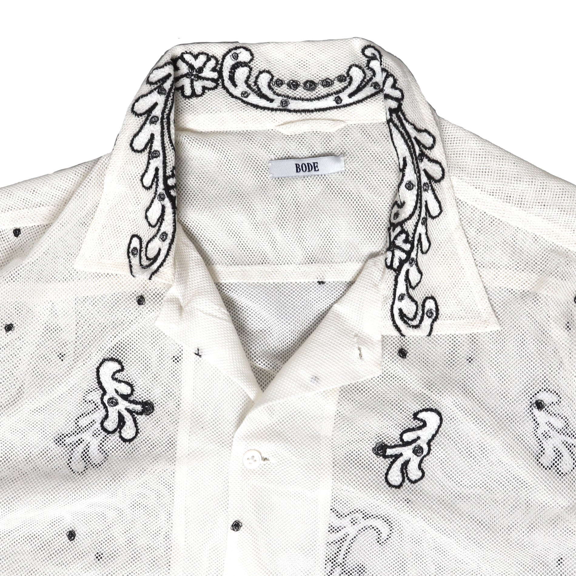 Bode FW20 Sheer Embroidered Shirt